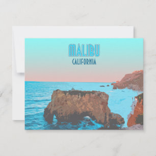 Carte Plat Vintage Malibu California Matador Beach