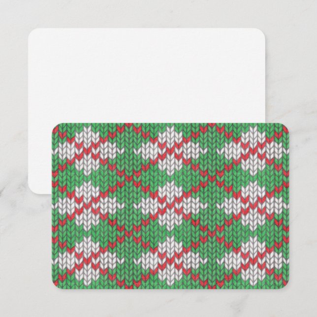 Carte plat XMAS JACQUARD KNIT 3,5x5 / Horizontale (Devant / Derrière)