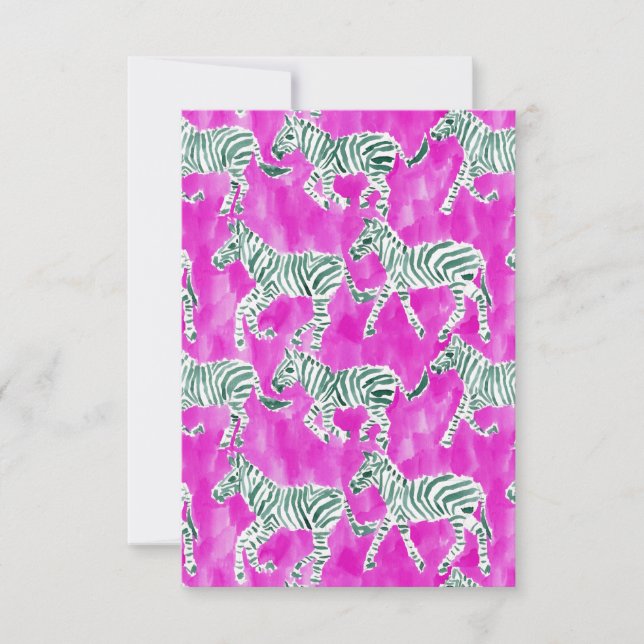 Carte plat ZEBRA PLAY Chic Safari Aquarelle Note (Devant)