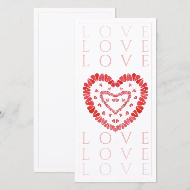 CARTE PLATE 8x4 AMOUR (Devant / Derrière)