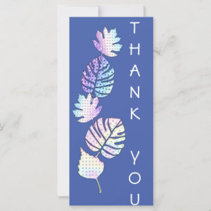 Carte plate à motif de feuille holographique