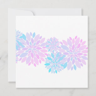 Carte plate à motif de fleurs aux pétales pastel