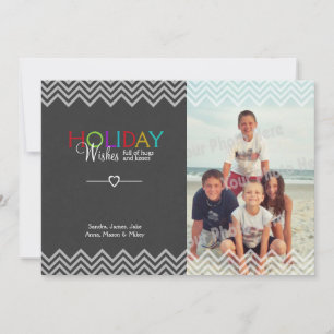 Carte plate à souhaits de vacances en photo Slate
