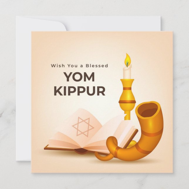 Carte plate à Yom Kippur bénie (Devant)