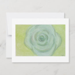 Carte plate abstraite à la main Rose Blanche