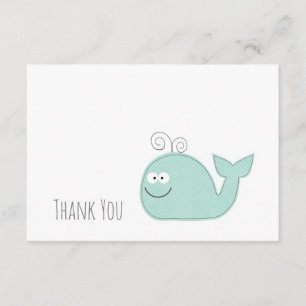 Carte plate/Aqua de petit Merci mignon de baleine