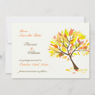 Carte plate arbre thème automnal à conserver la da