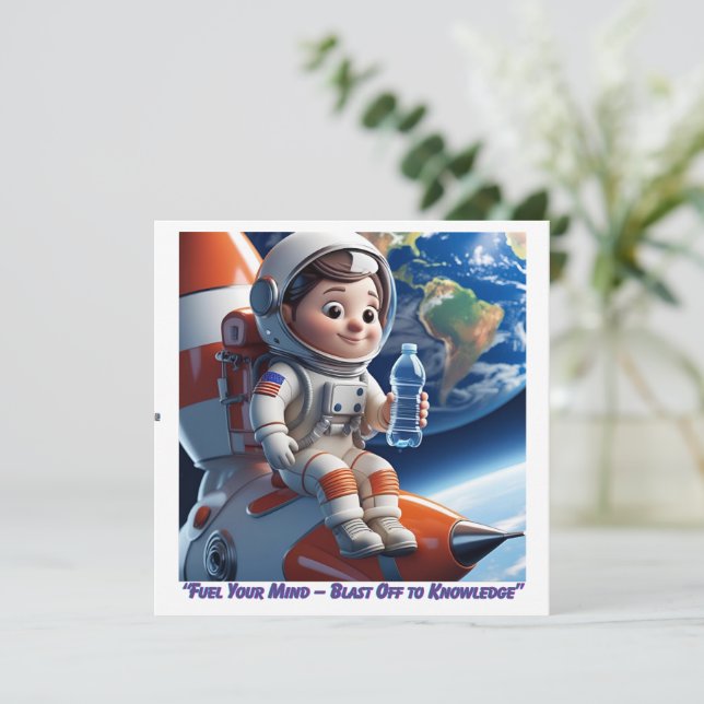 "Carte plate Astronaut Rocket Space (Debout devant)