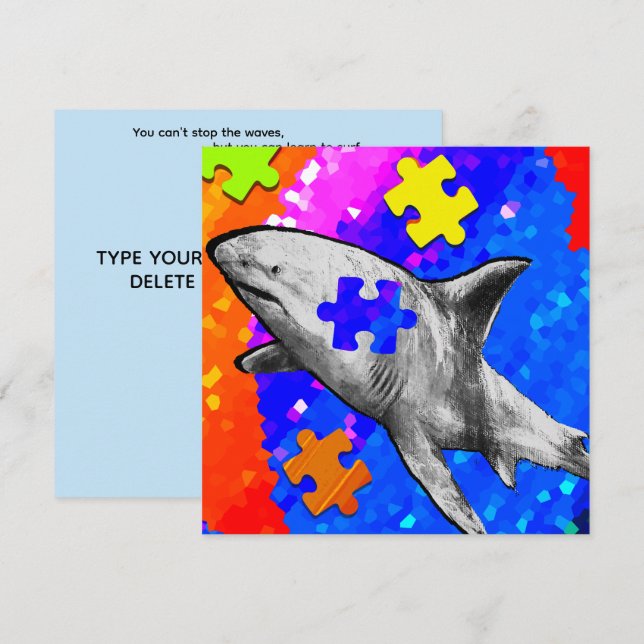 Carte plate Autisme Requin (Devant / Derrière)