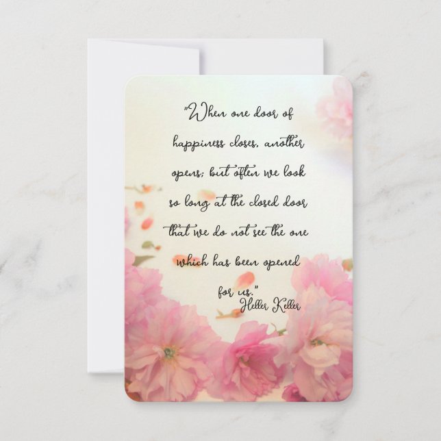 Carte plate avec citations d'Helen Keller sur le b (Devant)