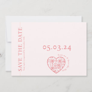 Carte plate avec code QR en forme de coeur