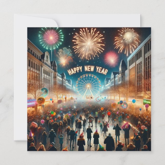 Carte plate Bonne Année 2024 (Devant)