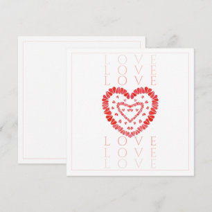 CARTE PLATE CARRÉE 5,25" AMOUR