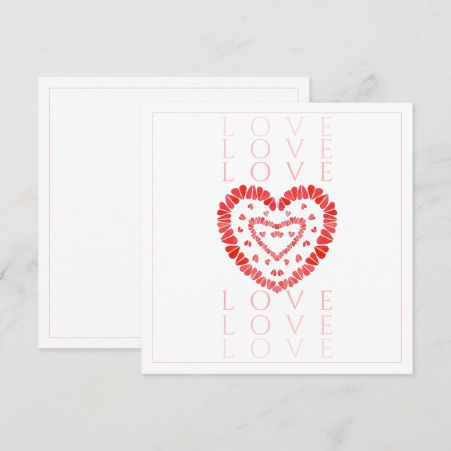 CARTE PLATE CARRÉE 5,25" AMOUR (Devant / Derrière)