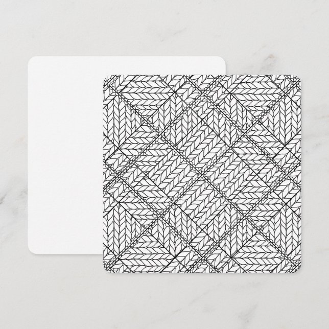 CARTE PLATE CARRÉE EN MAILLE ARGYLE BLANCHE 13,3 C (Devant / Derrière)