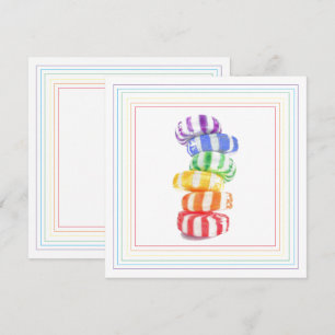 CARTE PLATE CARRÉE RAINBOW CANDY 5,25"