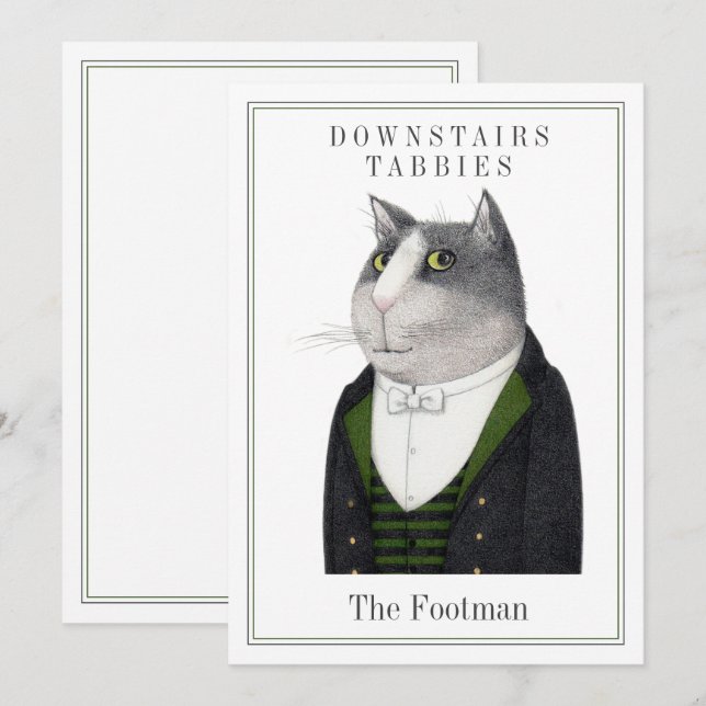 Carte plate CAT 5x7 FOOTMAN + texte (Devant / Derrière)