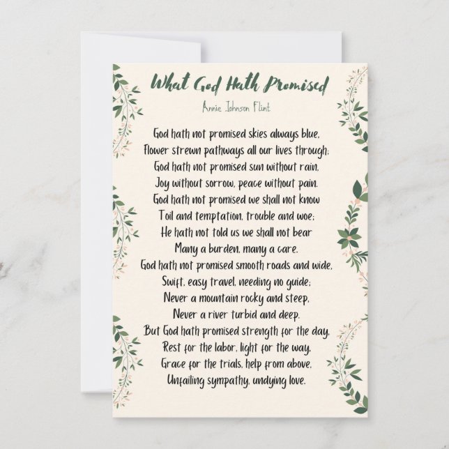 Carte plate Ce que Dieu a promis (Devant)