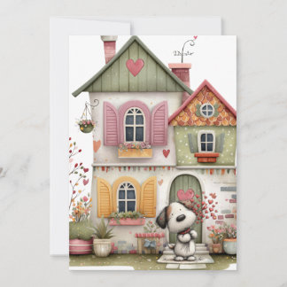 Carte Plate Coquette Cottage et Chien