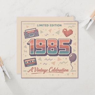 Carte plate d'anniversaire vintage 1985 – Édition