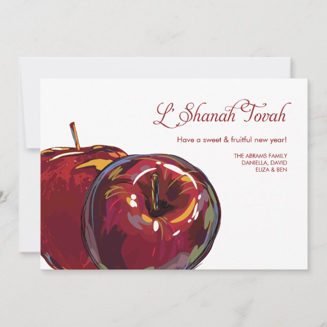 Carte plate d'Apples douces pour Roch Hachana (Devant)
