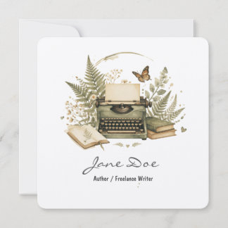 Carte plate d'auteur à l'aquarelle avec code QR bo