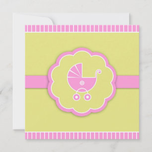 Carte plate de baby shower rose de Merci