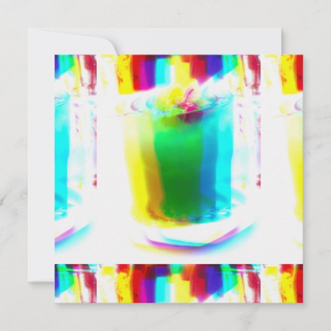 Carte plate de boisson arc-en-ciel primaire Popart (Devant)