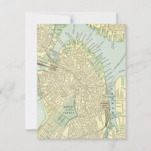 Carte plate de Boston sur carte postale