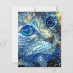 Carte plate de chat d'anniversaire