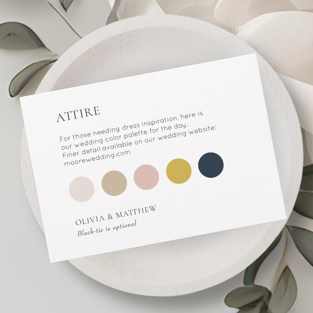Carte plate de code vestimentaire de mariage chic  (Créateur téléchargé)