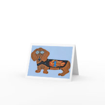 Carte plate de Dachshund en veste de course