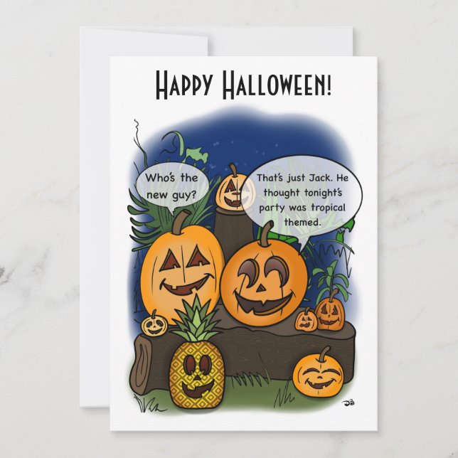 Carte plate de fêtes d'Halloween Une Nuit À Reteni (Devant)