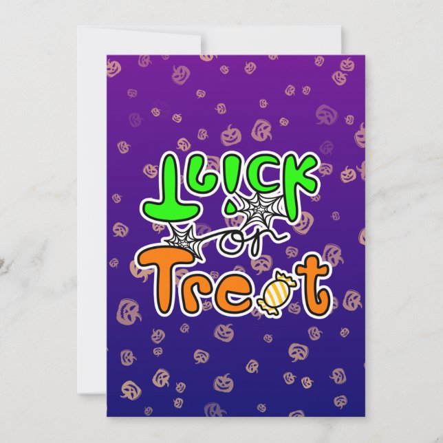 Carte plate de Halloween Trick or Treat (Devant)