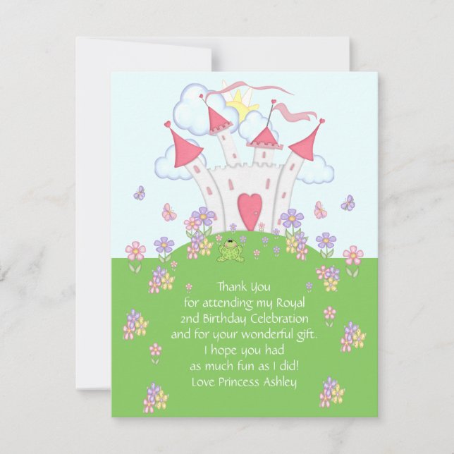 Carte plate de Merci de princesse Castle (Devant)