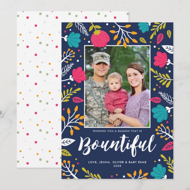 Carte plate de Noël Christmas Bounty (Devant / Derrière)