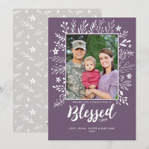 Carte plate de Noël Violet Abondant