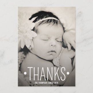 Carte plate de photo de Merci de bébé de