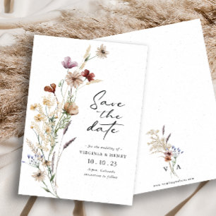 Carte plate de rappel blanc boho