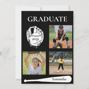 Carte plate de remise de diplôme photo 3 Softball