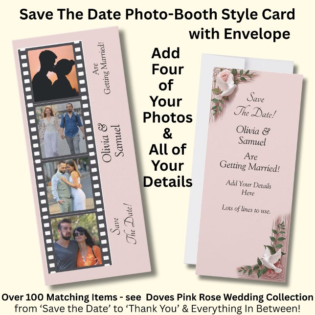 Carte plate de save the date style Photomaton (Créateur téléchargé)
