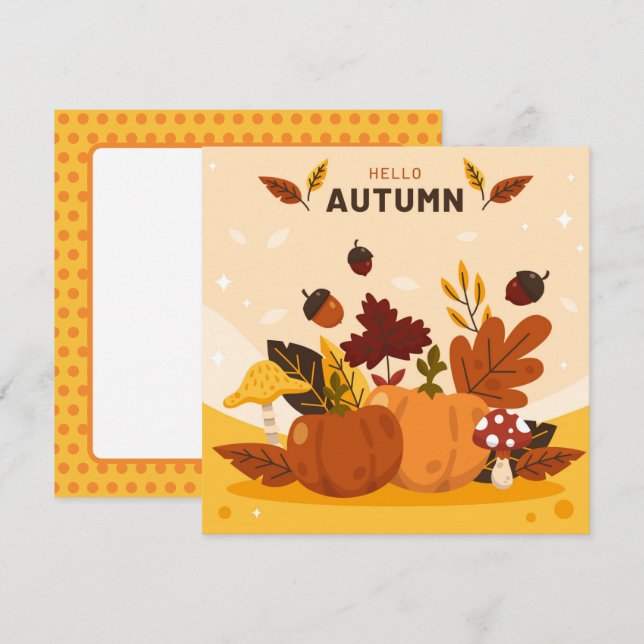 Carte plate de vœux d'automne (Devant / Derrière)
