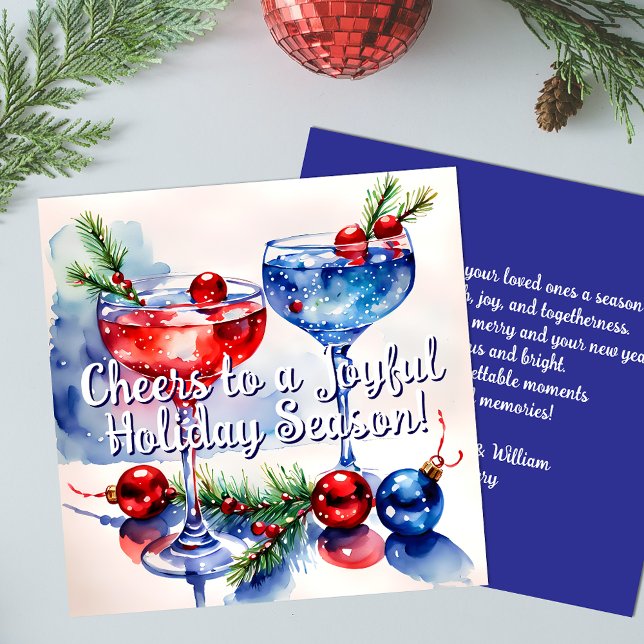 Carte plate de vœux festive pour les fêtes (Créateur téléchargé)