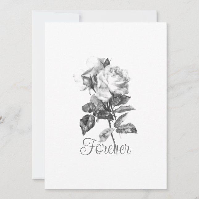 Carte plate d'invitation du jour du mariage (Devant)