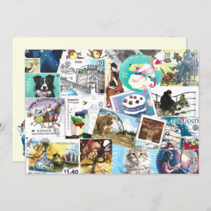 Carte plate Divers Timbres De Postage