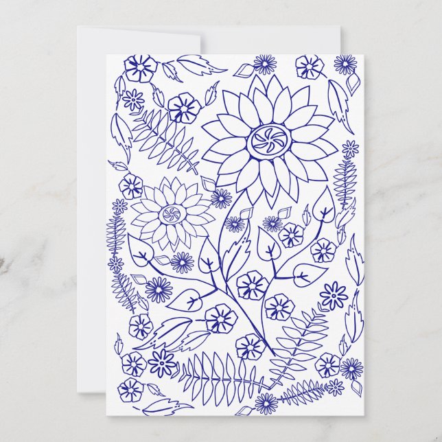 Carte plate doodle (Devant)