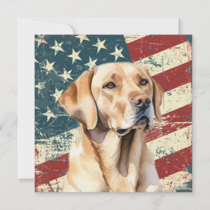 Carte plate Drapeau américain Grunge Labrador Retr