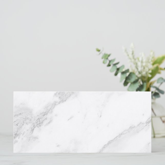 Carte plate en marbre blanc (Debout devant)