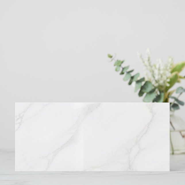 Carte plate en marbre blanc (Debout devant)