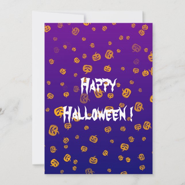 Carte plate Halloween Jack Pumpkins (Devant)